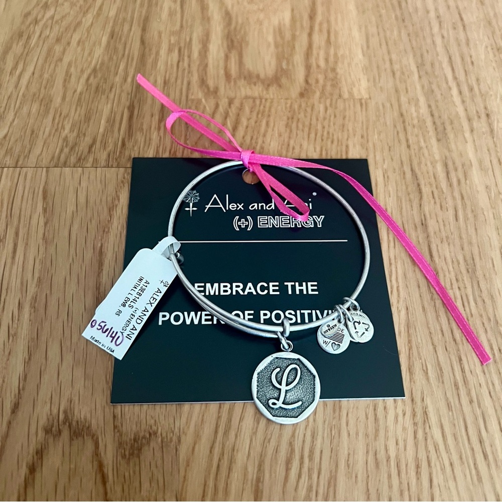 Alex and Ani L Initial Silver Bracelet